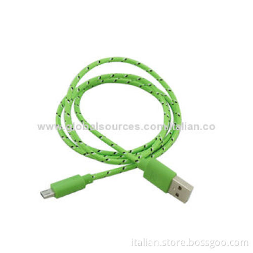 USB 2.0 Fabric Braided Micro Data Charging Cable for Samsung for HTC for cellphone